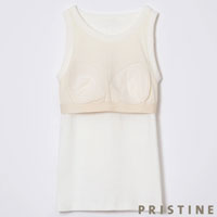 PRISTINE（プリスティン） フライスカップ付タンクトップ ホワイト/Sサイズ